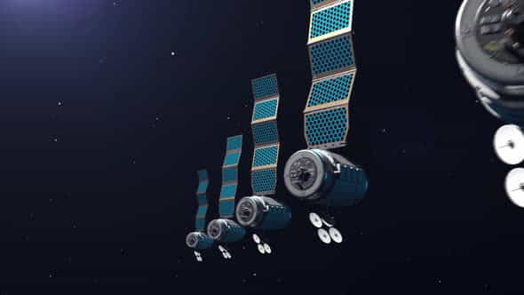 network of satellites on the - VideoHive 33753009