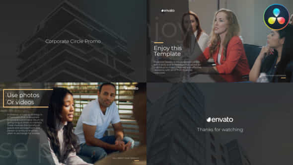 Corporate Circle Promo For Davinci Resolve - VideoHive 49437812