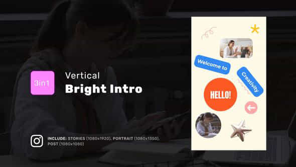 Vertical Bright Intro - VideoHive 57187838
