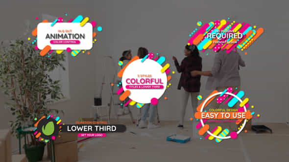 Colorful Line Titles Lower Third - VideoHive 41972162