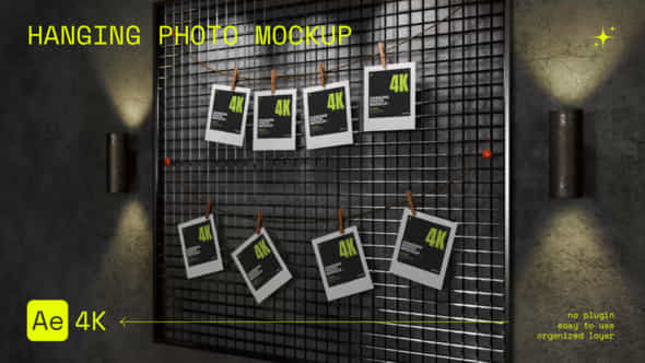 Hanging Photo Mockup - VideoHive 54946819
