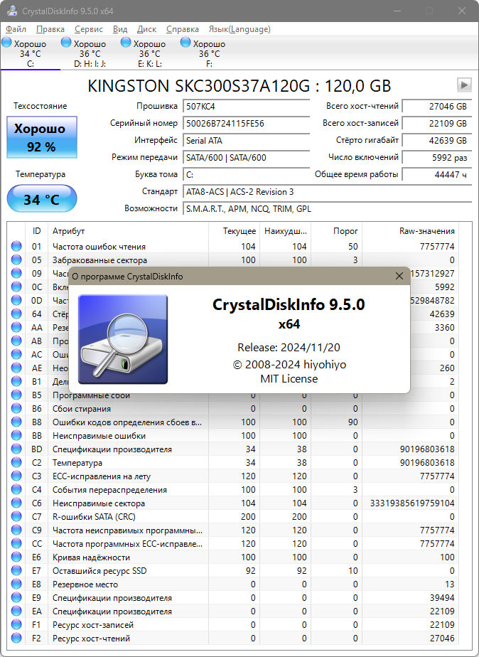 CrystalDiskInfo 9.5.0 Final + Portable [Multi/Ru] COqeg5PS_o