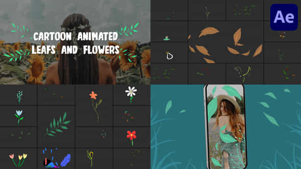 Cartoon Animated Leafs - VideoHive 43360764
