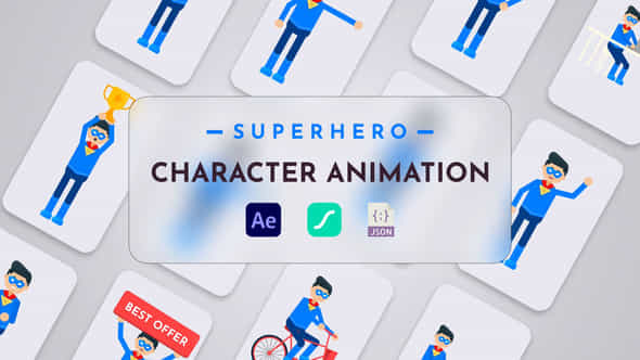 Superhero Character Animation - VideoHive 59551546