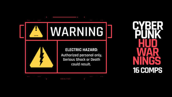 HUD Cyberpunk Warnings - VideoHive 40252198
