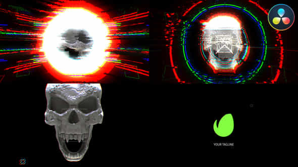 Glitch Skull Logo - VideoHive 44935423