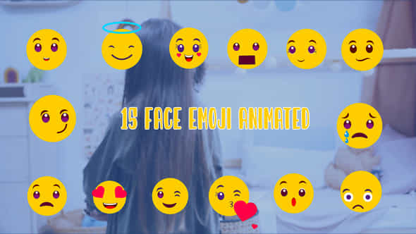 Cute Face Emoji - VideoHive 47494352