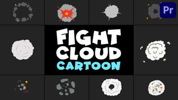 Fight Cloud Cartoon Premiere Pro Mogrt - VideoHive 50948001
