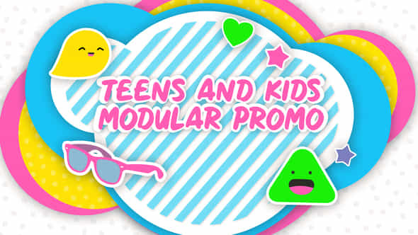 Kids And Teens Modular Promo And Stickers - VideoHive 28280597