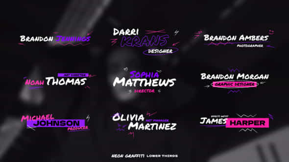Neon Graffiti Lower Thirds Ae - VideoHive 58549314