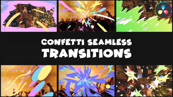Confetti Seamless Transitions Davinci Resolve - VideoHive 49555324
