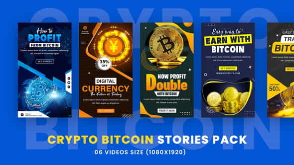 Crypto Bitcoin Stories Pack - VideoHive 35487571