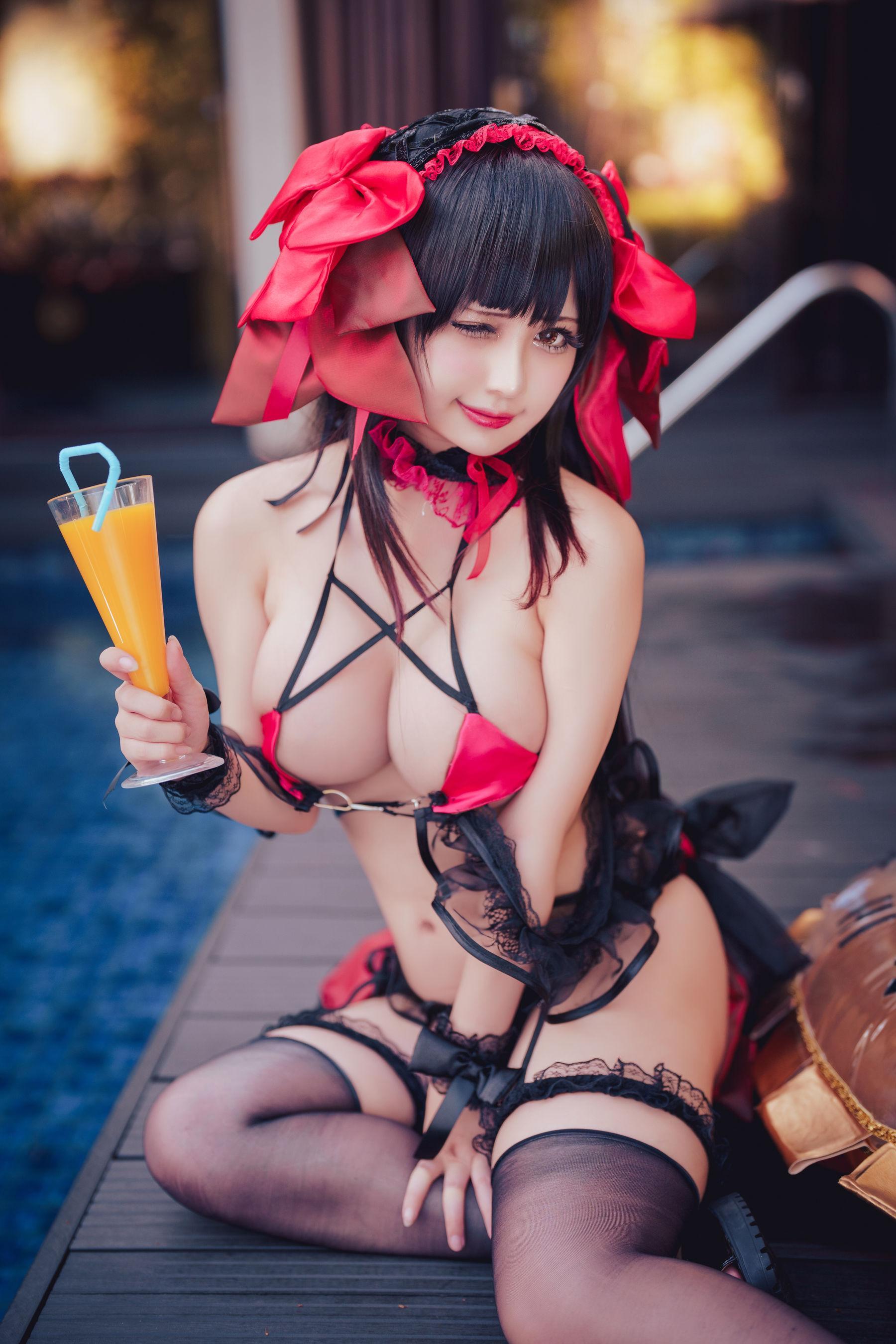 [网红COSER] 沖田凜花Rinka – Kurumi Tokisaki Swimsuit(17)