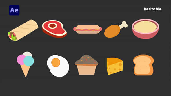 Food Icons Pack - VideoHive 36097782