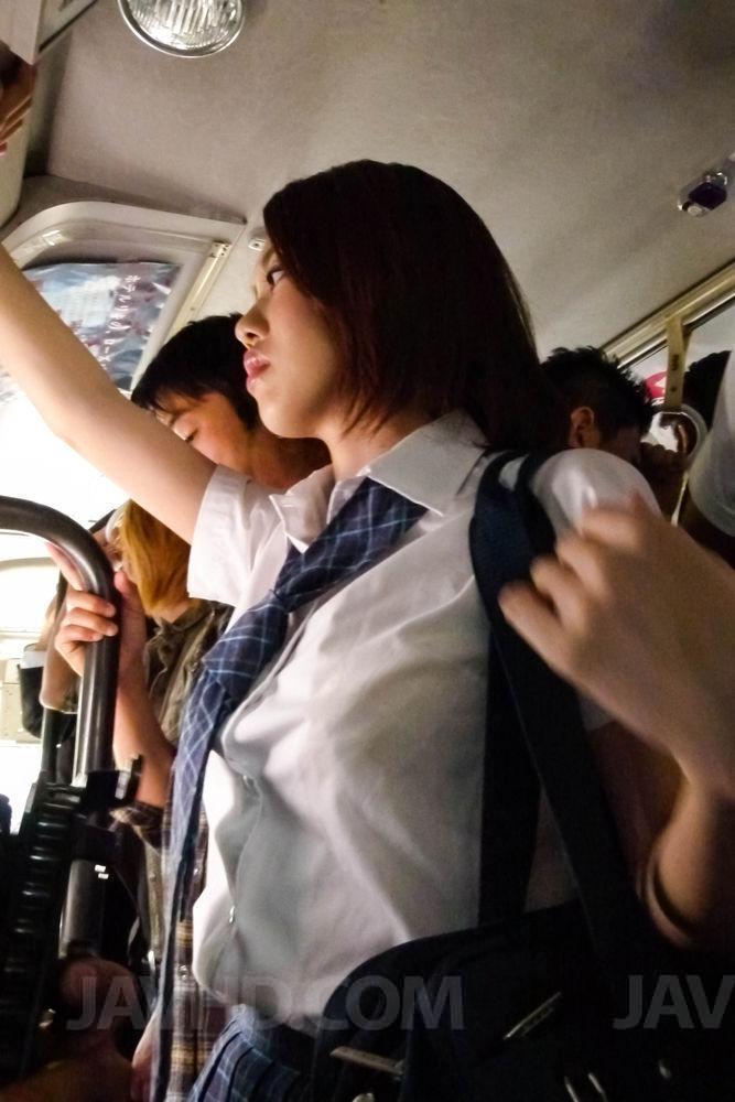 Japanese coed Yuna Satsuki gets gangbanged while taking public transport(3)