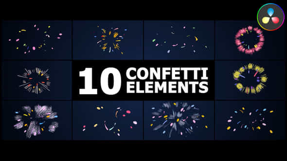 Holiday Confetti Elements Davinci Resolve - VideoHive 49833417