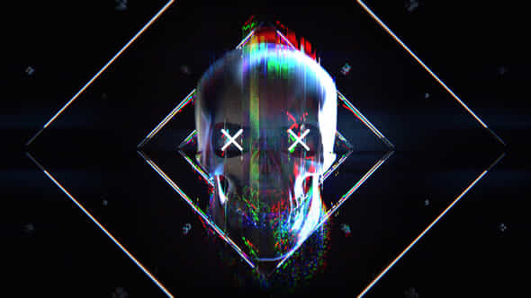 Skull Glitch Logo - VideoHive 23757818