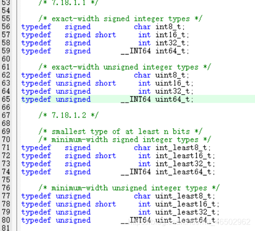 参考core_cm3.c下的stdint.h 部分代码如下。