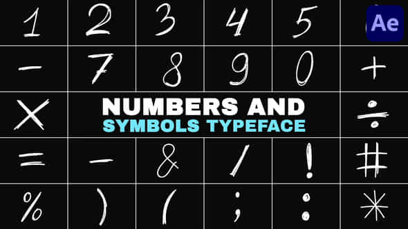 Numbers And Symbols Typeface After Effects | VideoHive 53727274