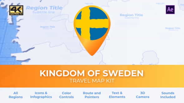 Sweden Map - Kingdom of - VideoHive 29974161