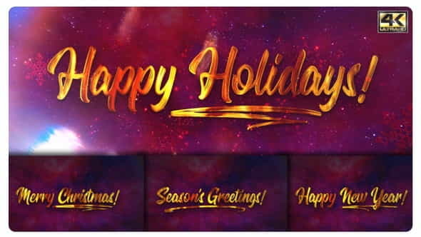 Happy Holiday Seasons Greeting Titles - VideoHive 29589546