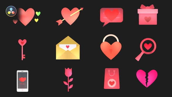 Valentines Animated Icons - VideoHive 35762827