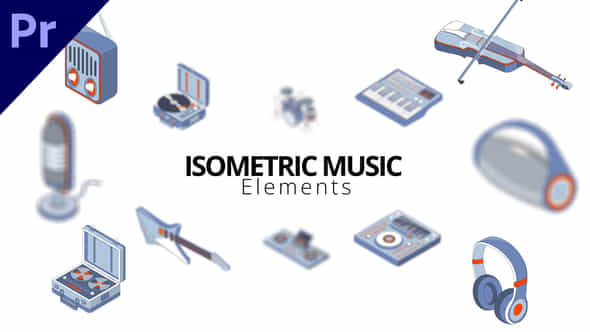 Isometric Music Elements - VideoHive 49689526