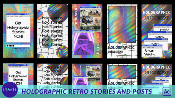 Holographic Iridescent Retro - VideoHive 43792454