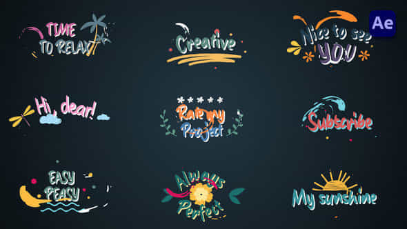 Colorful Lyric titles - VideoHive 46567111