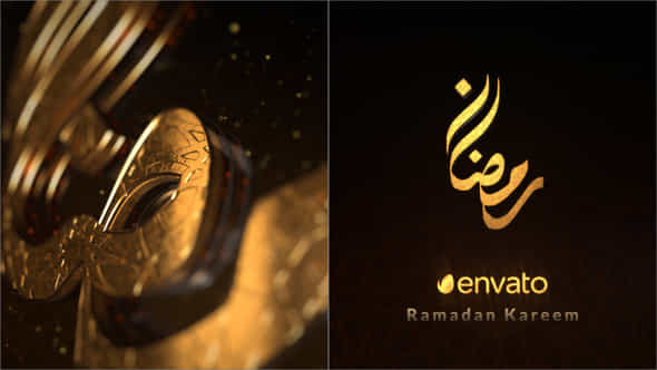 3D Gold Ramadan Kareem Logo Intro - VideoHive 51275987