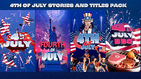 4Th Of July Titles And Stories Pack - VideoHive 58656607