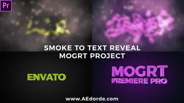 Smoke To Text Reveal (Mogrt) - VideoHive 23854410