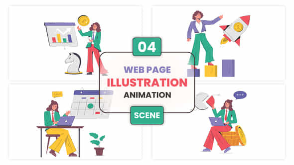 Web Page Illustration Animation Scene - VideoHive 53011526