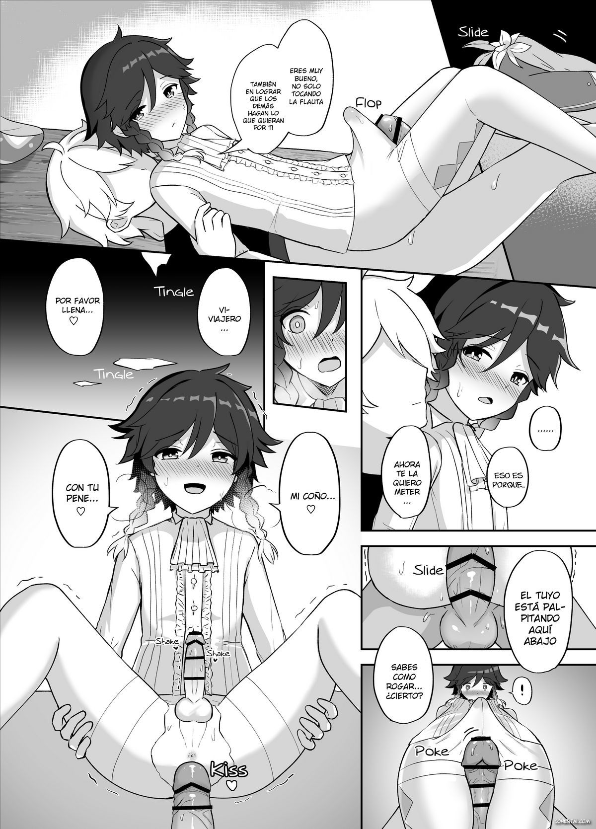 Tomoru Umi ni Kaze wa Fuku (Genshin Impact) manga hentai xxx español