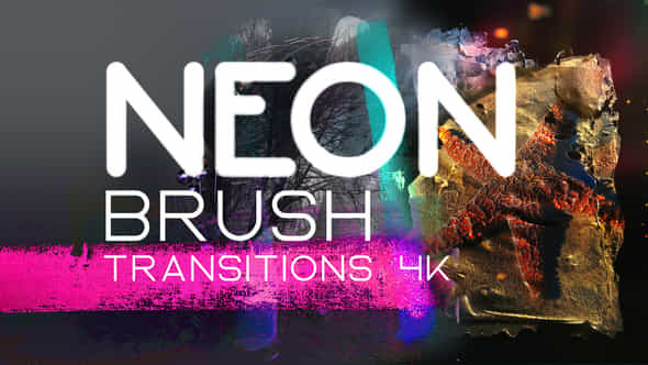Neon Brush Transitions 4K - VideoHive 51207612