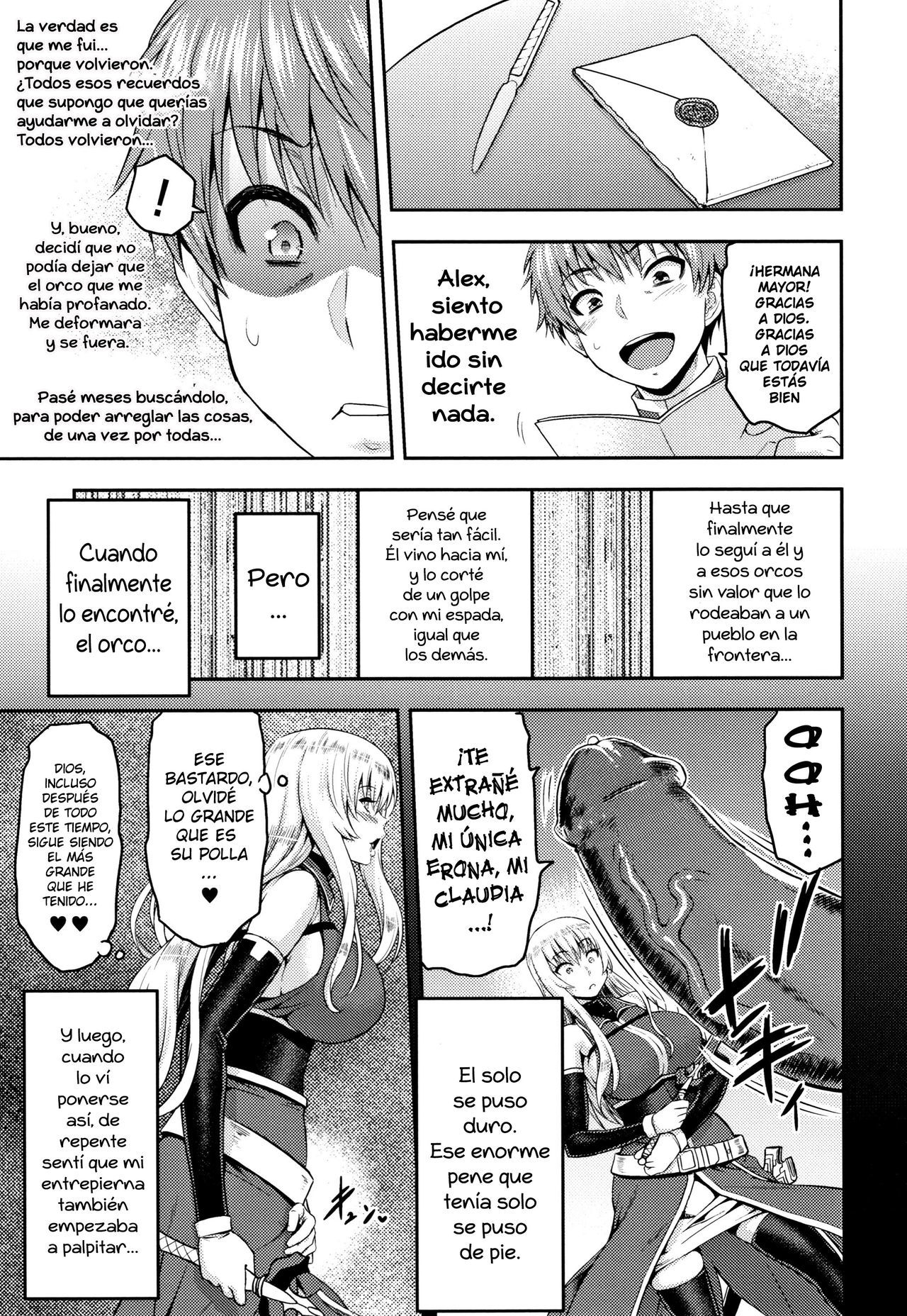 [Yamada Gogogo] Erona -Orc no Inmon ni Okasareta Onna Kishi no Matsuro-  Erona -La Caída de una Hermosa Guerrera Maldecida con la Lasciva Marca de un Orco + Epílogo [Spanish] {meiwow + k
