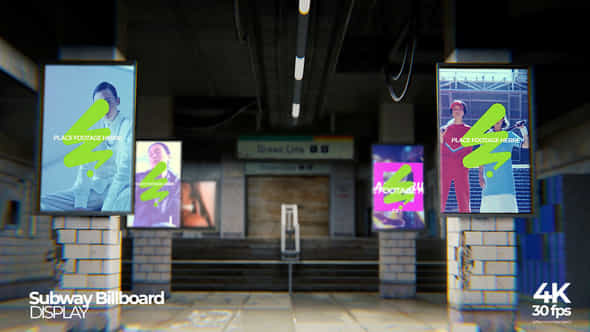 Subway Billboard Promotion Mockup - VideoHive 58596958