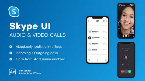 Skype Ui Audio Video Calls - VideoHive 38792843