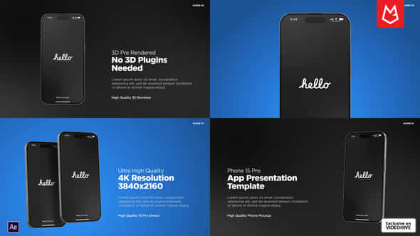 App Promo Phone Pro15 Mockup Pack - VideoHive 49728934