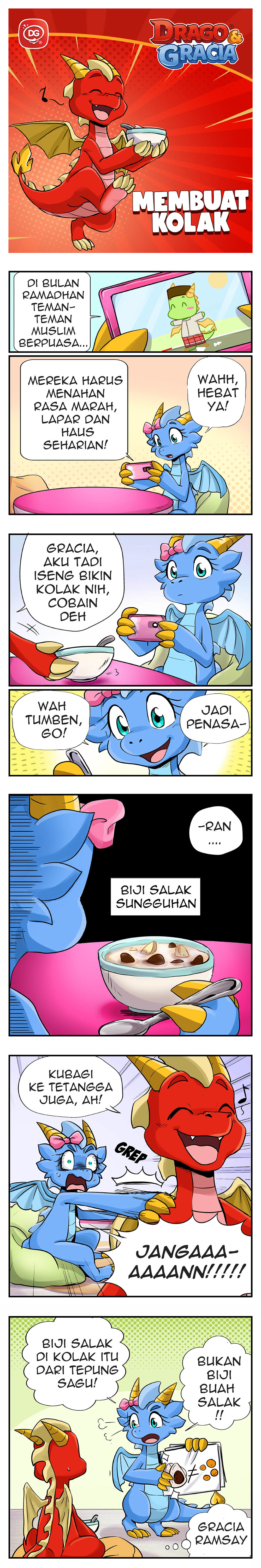 Drago sedang mencoba Membuat Kolak