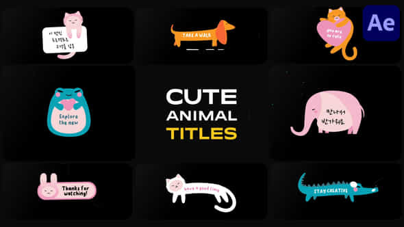 Cute Animal Titles After Effects - VideoHive 48798792