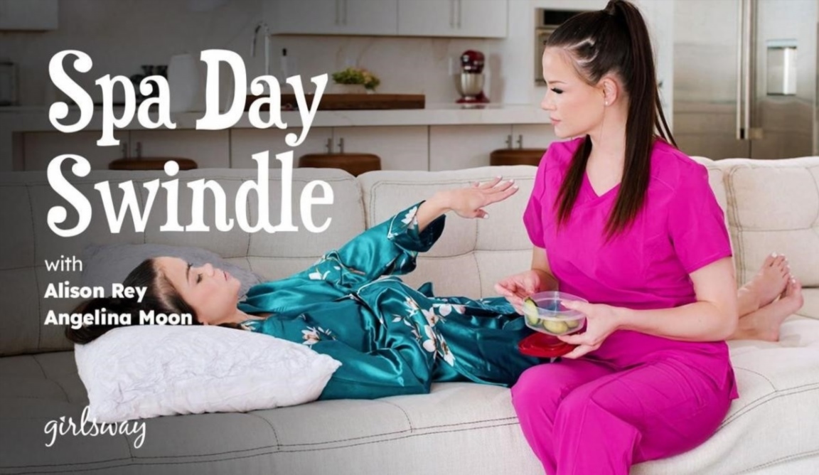 Alison Rey, Angelina Moon - Spa Day Swindle 1080p