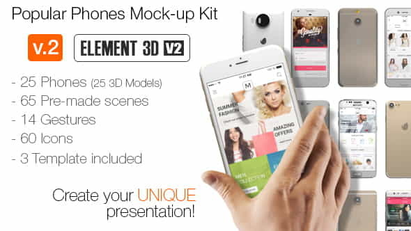 Popular Phones Mock-up Kit - VideoHive 13642951