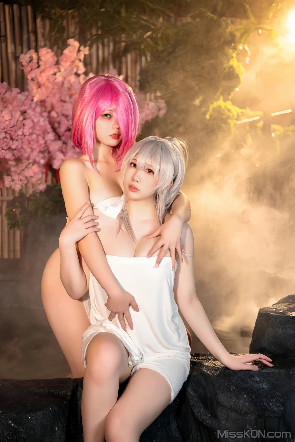 Coser@小瑶幺幺 & 九言 & 喜茶苍苍子: 碧蓝 温泉之旅 (66 photos)(17)