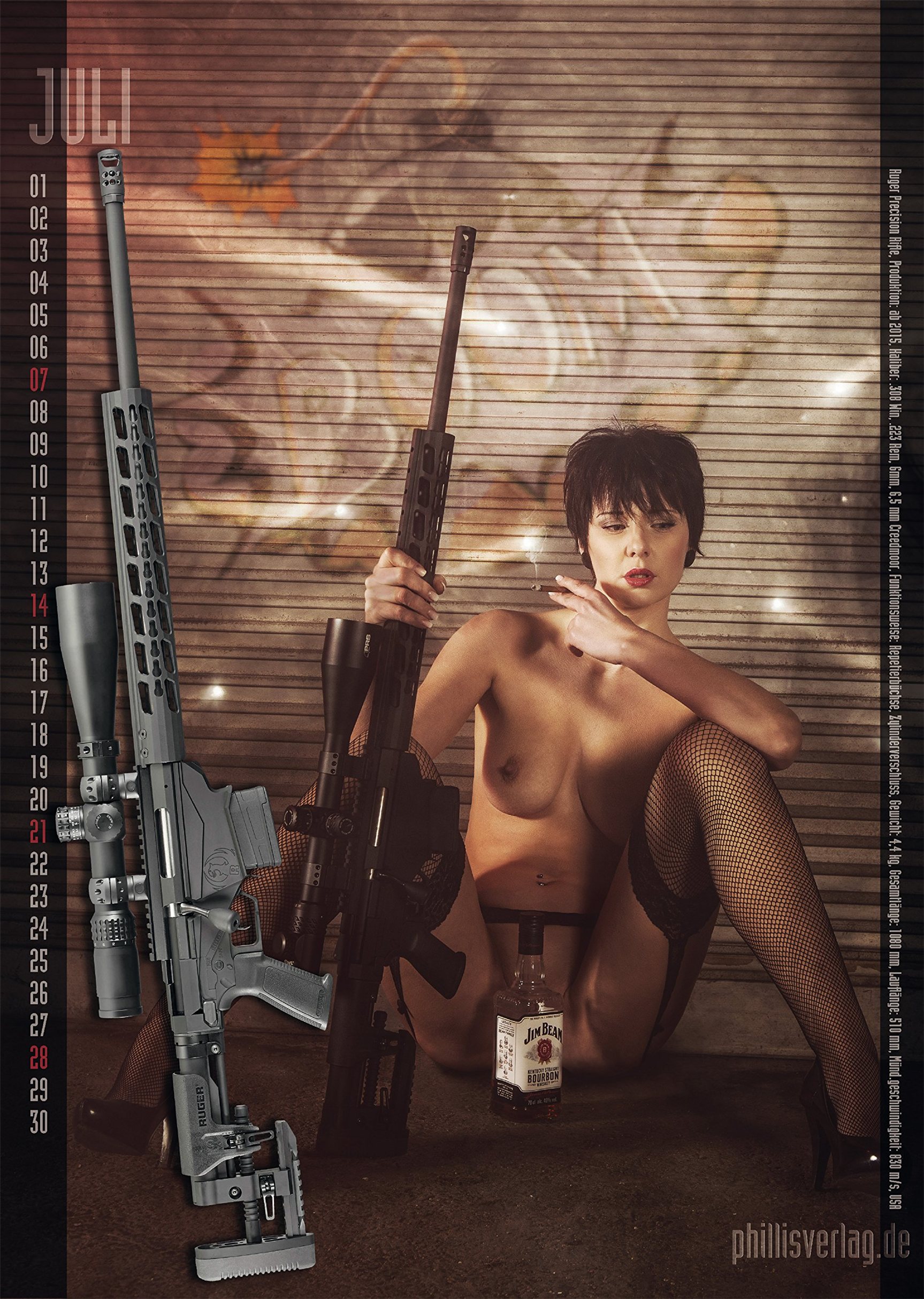Girls and Guns / 2019 calendar by Jorg Neubert - июль Girls and Guns / 2019 calendar by Jorg Neubert - июль