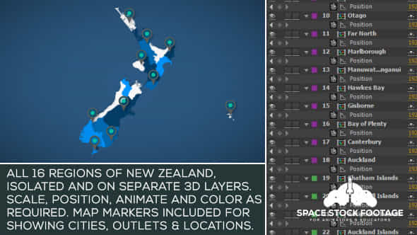 New Zealand Map - VideoHive 18351216