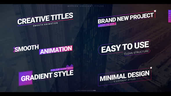 Modern Gradient Titles - VideoHive 51981701