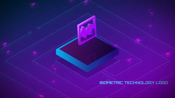 Looped Isometric Technology Logo - VideoHive 23181987