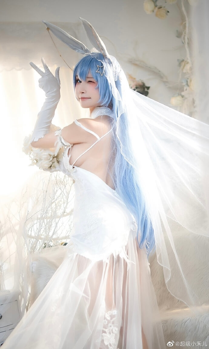 Cosplay：碧蓝航线 新泽西花园cos「誓约婚纱」@超级小禾儿