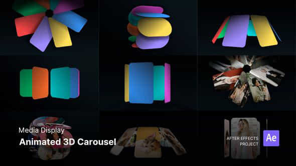 Media Display Animated 3D Carousel After Effect Project Files - VideoHive 59043051